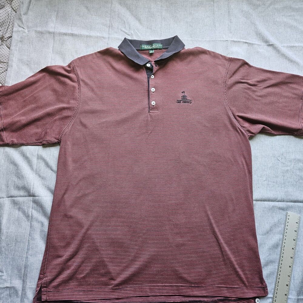 Robert Bryan 100% Pima Cotton Mens‎ XL Golf Polo Old Waverly Preppy Fashion...